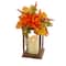 14" Battery-Operated LED Harvest Lantern with Mum Flower